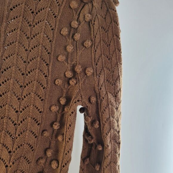 Tularosa Achilles sweater chocolate brown pompom from Revolve. Sold out online - Picture 5 of 12